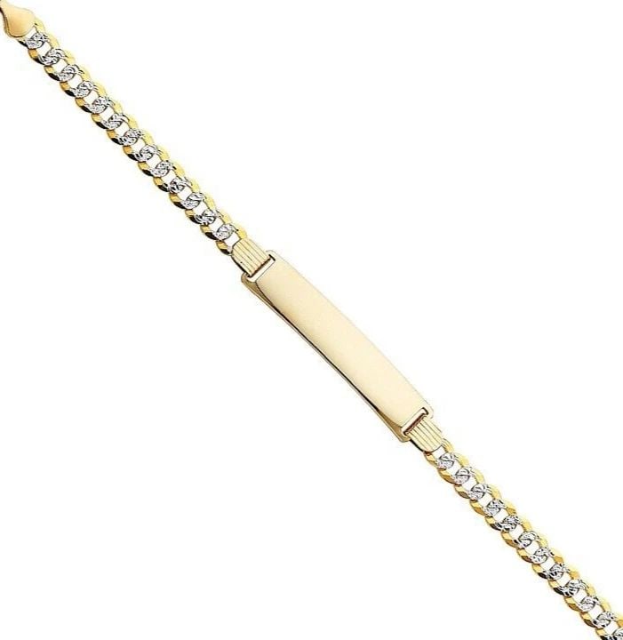 NEW 14K YELLOW GOLD CUBAN WP ID BRACELET: 14K CUBAN WP ID BRACELET CUBAN WP ID BRACELET NEW 14K YELLOW GOLD LENGTH - 8in Apx WEIGHT - 11.2g