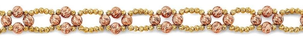 NEW 14K TWO TONE GOLD FANCY DC BALL BRACELET (1 of 2)
