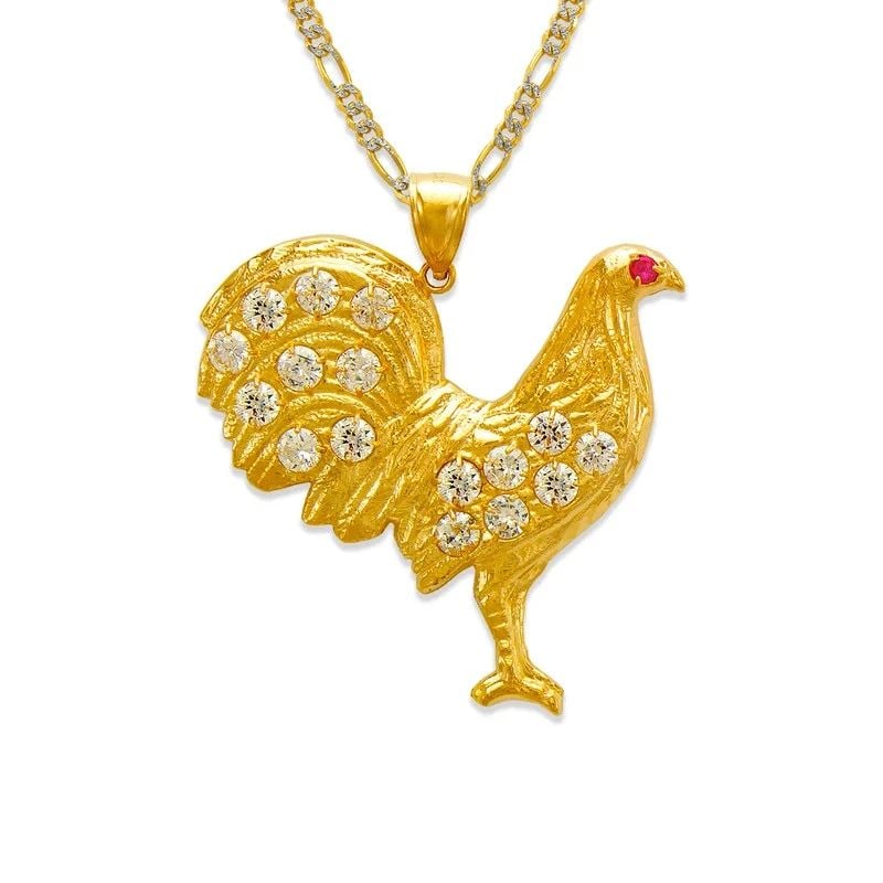 NEW 14K YELLOW GOLD ROOSTER PENDANT (1 of 2)