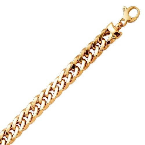 NEW 14K YELLOW GOLD HP DOUBLE LINK CURB BRACELET (1 of 2)