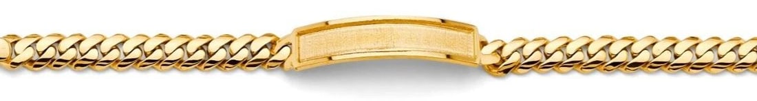 NEW 14K YELLOW GOLD CURB FRAME KIDS ID BRACELET (1 of 2)