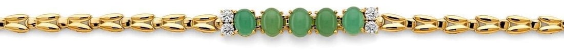 NEW 14K YELLOW GOLD JADE BRACELET (1 of 2)