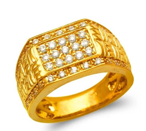 NEW 14K YELLOW GOLD MEN'S CLUSTER RING (1 of 2)