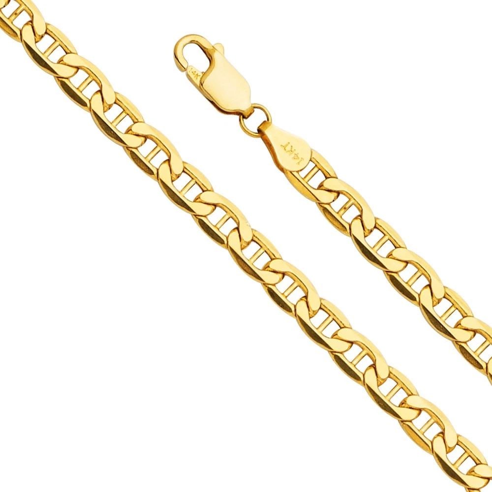 NEW 14K YELLOW GOLD 4.7MM HOLLOW MARINER BEVEL 120 CHAIN (1 of 2)