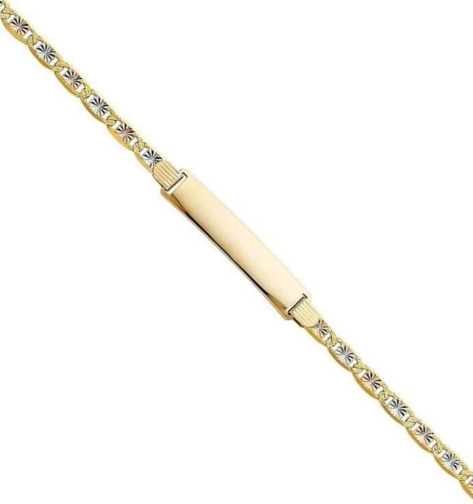 NEW 14K TRI COLOR GOLD VALENTINO STAR DC ID BRACELET: NEW 14K TRI COLOR GOLD VALENTINO STAR DC 120 ID BRACELET VALENTINO STAR DC ID BRACELET NEW 14K TRI COLOR GOLD LENGTH - 8in Apx WEIGHT - 10.3g
