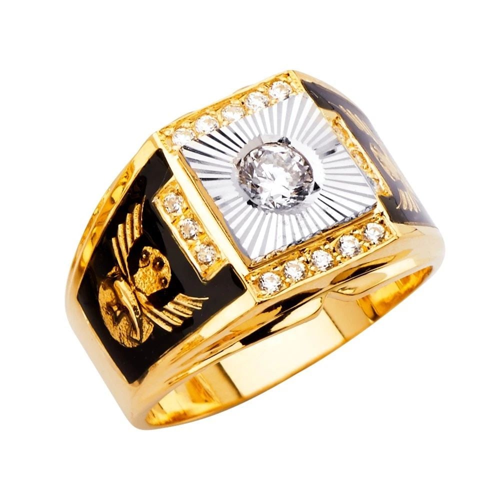 NEW 14K TWO TONE GOLD MEN'S RING - SIZE 10 (1 of 2)