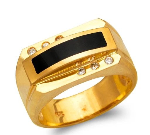 NEW 14K YELLOW GOLD MEN'S FULL CUT ONYX RING: NEW 14K YELLOW GOLD MEN'S FULL CUT ONYX RING MEN'S FULL CUT ONYX RING NEW 14K YELLOW GOLD SIZE Apx: 10mm Apx WEIGHT: 10.1g