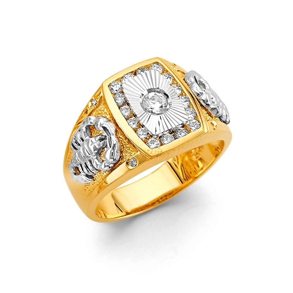 NEW 14K TWO TONE GOLD MEN'S RING - SIZE 10 (1 of 2)