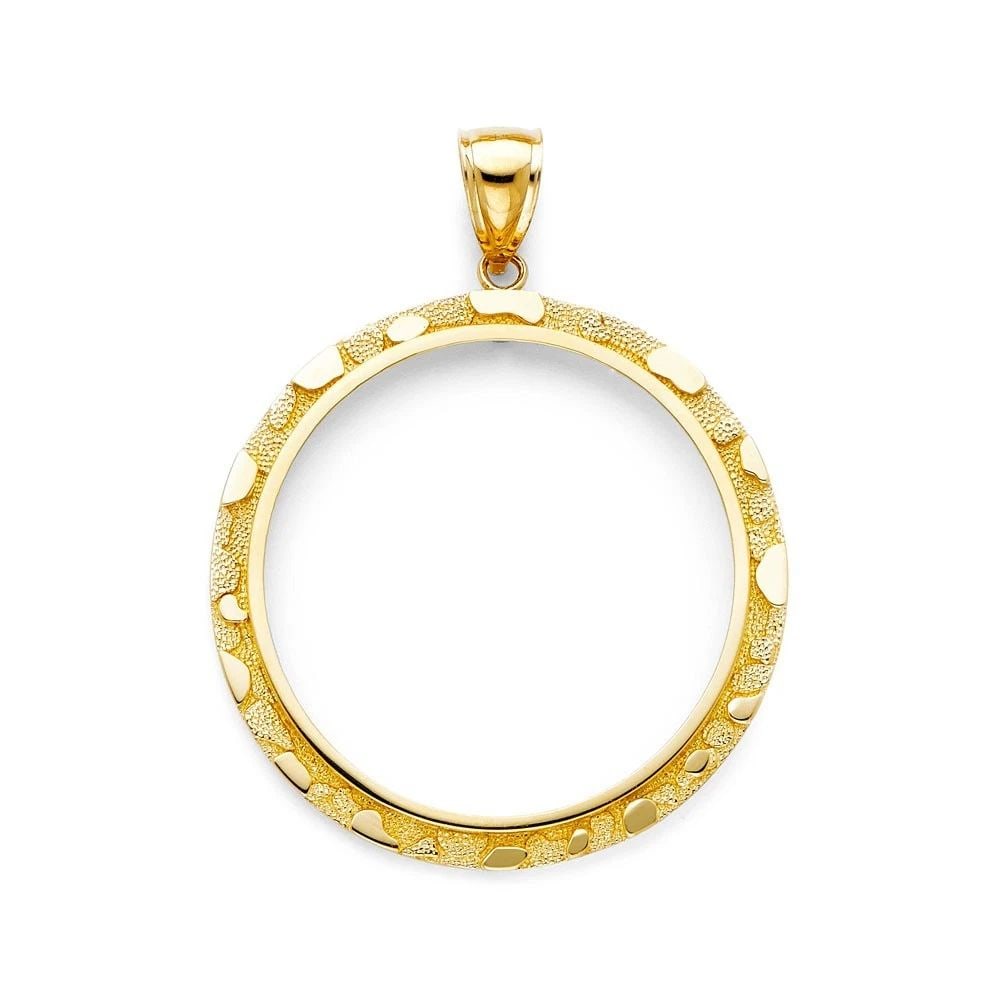 NEW 14K YELLOW GOLD NUGGET FRAME (50PESOS) (1 of 2)