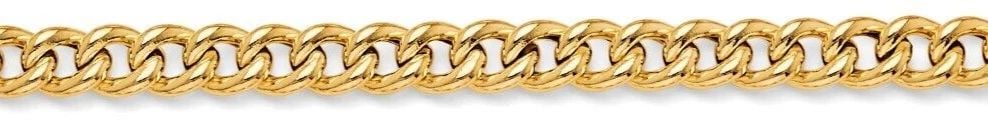 NEW 14K YELLOW GOLD HOLLOW ROUNDISH CURB BRACELET (1 of 2)