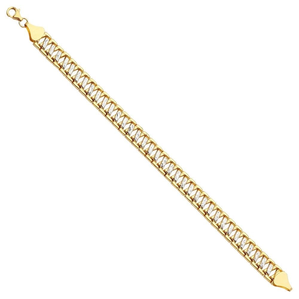 NEW 14K TWO TONE GOLD FANCY BRACELET (1 of 2)