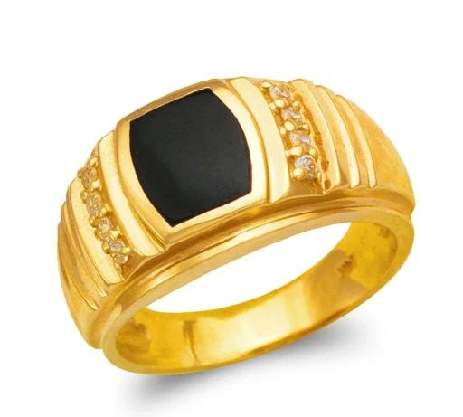 NEW 14K YELLOW GOLD MEN'S FULL CUT ONYX RING: NEW 14K YELLOW GOLD MEN'S FULL CUT ONYX RING MEN'S FULL CUT ONYX RING NEW 14K YELLOW GOLD SIZE Apx: 13mm Apx WEIGHT: 9.5g