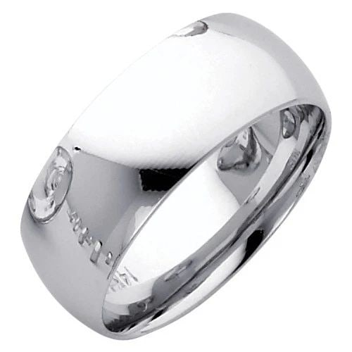 NEW 14K WHITE GOLD 8MM COMFORT FIT WEDDING BAND - SIZE 8-12 (1 of 2)