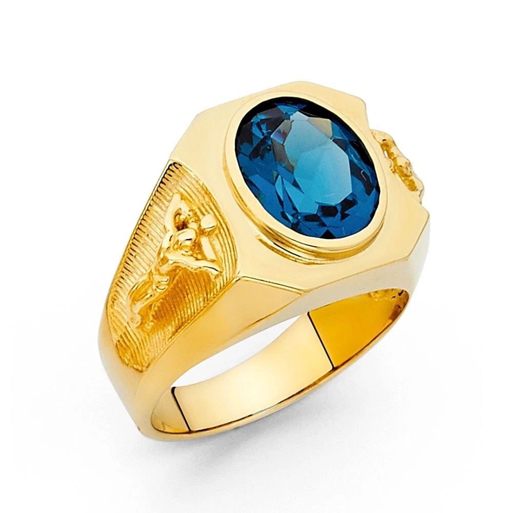 NEW 14K YELLOW GOLD MEN'S RING - SIZE 10 (1 of 2)
