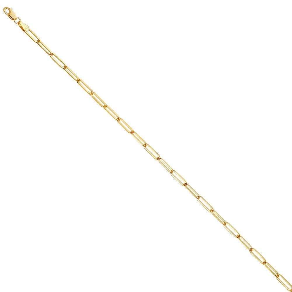 NEW 14K YELLOW GOLD 3.0MM SOLID SQUARE PAPERCLIP CHAIN: 14K YELLOW GOLD 3.0MM SOLID SQUARE PAPERCLIP CHAIN 3.0MM SOLID SQUARE PAPERCLIP CHAIN NEW 14K YELLOW GOLD WIDTH: 3mm AVERAGE Apx WEIGHT: 6.2g