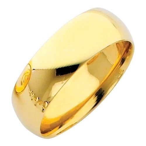 NEW 14K YELLOW GOLD 7MM COMFORT FIT WEDDING BAND - SIZE 5-12 (1 of 2)