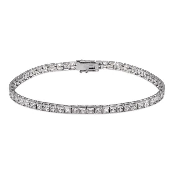 NEW 14K WHITE GOLD CHANNEL SET TENNIS BRACELET 3MM (1 of 2)