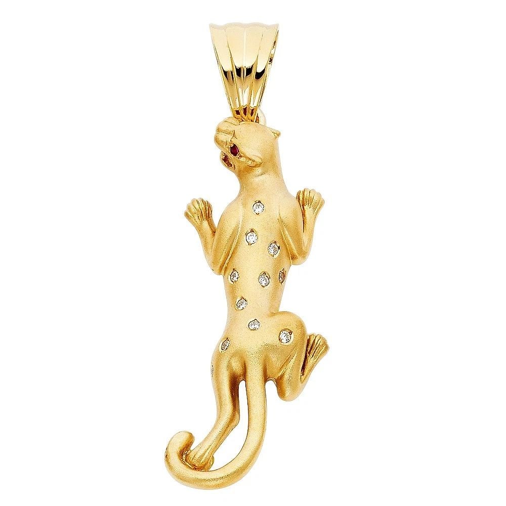 NEW 14K YELLOW GOLD PUMA PENDANT (1 of 2)