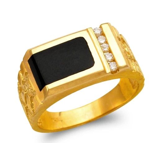 NEW 14K YELLOW GOLD MEN'S FULL CUT ONYX RING: NEW 14K YELLOW GOLD MEN'S FULL CUT ONYX RING MEN'S FULL CUT ONYX RING NEW 14K YELLOW GOLD SIZE Apx: 10mm Apx WEIGHT: 8.9g