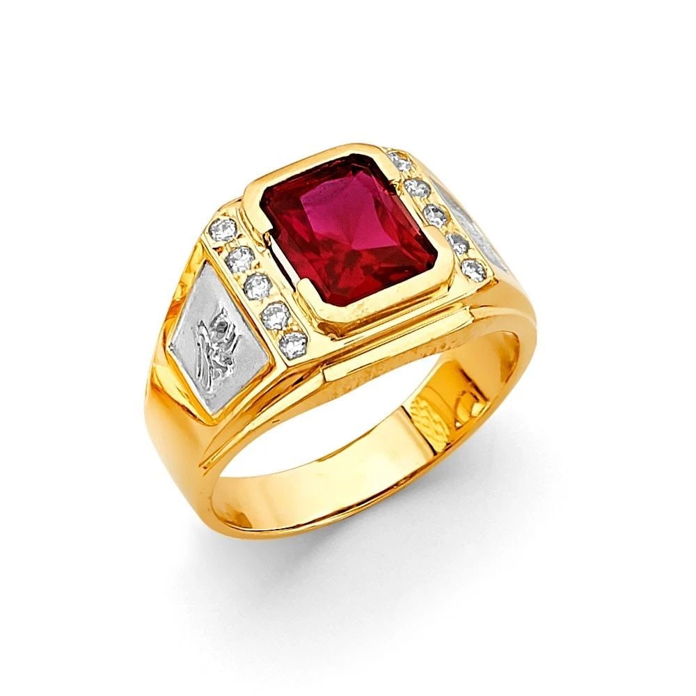 NEW 14K TWO TONE GOLD MEN'S RING - SIZE 10: NEW 14K TWO TONE GOLD MEN'S RING MEN'S RING NEW 14K TWO TONE GOLD WIDTH : WEIGHT : 8.6g