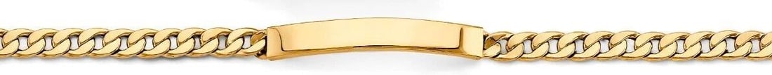 NEW 14K YELLOW GOLD HOLLOW CURB ID BRACELET: NEW 14K YELLOW GOLD HOLLOW CUBAN ID BRACELET HOLLOW CUBAN ID BRACELET NEW 14K YELLOW GOLD LENGTH - 8in Apx WEIGHT - 8.4g
