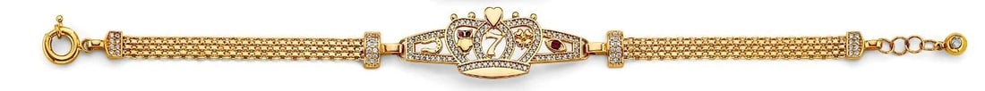 NEW 14K TRI COLOR GOLD LUCKY ID BRACELET (1 of 2)