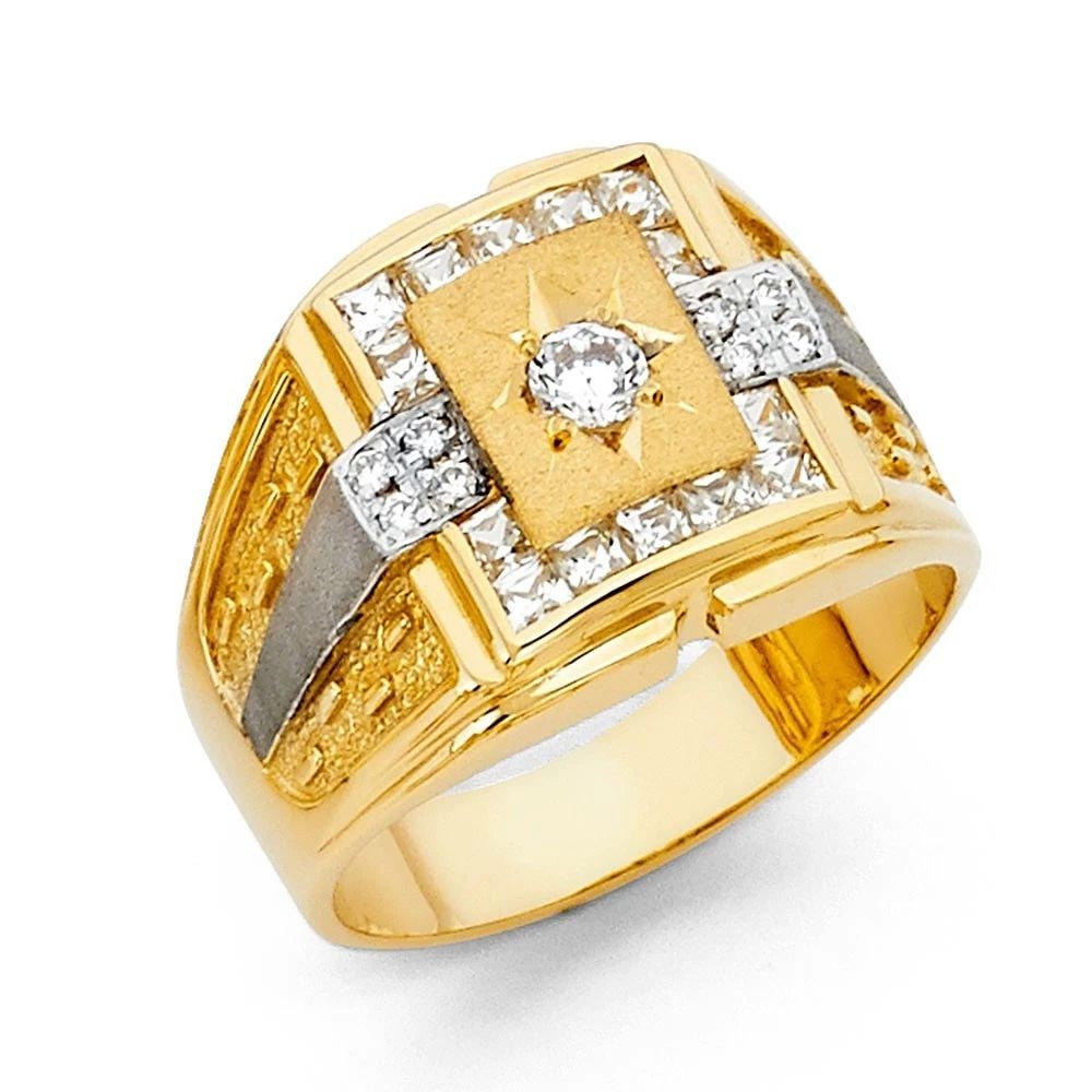 NEW 14K YELLOW GOLD MEN'S RING - SIZE 10 (1 of 2)