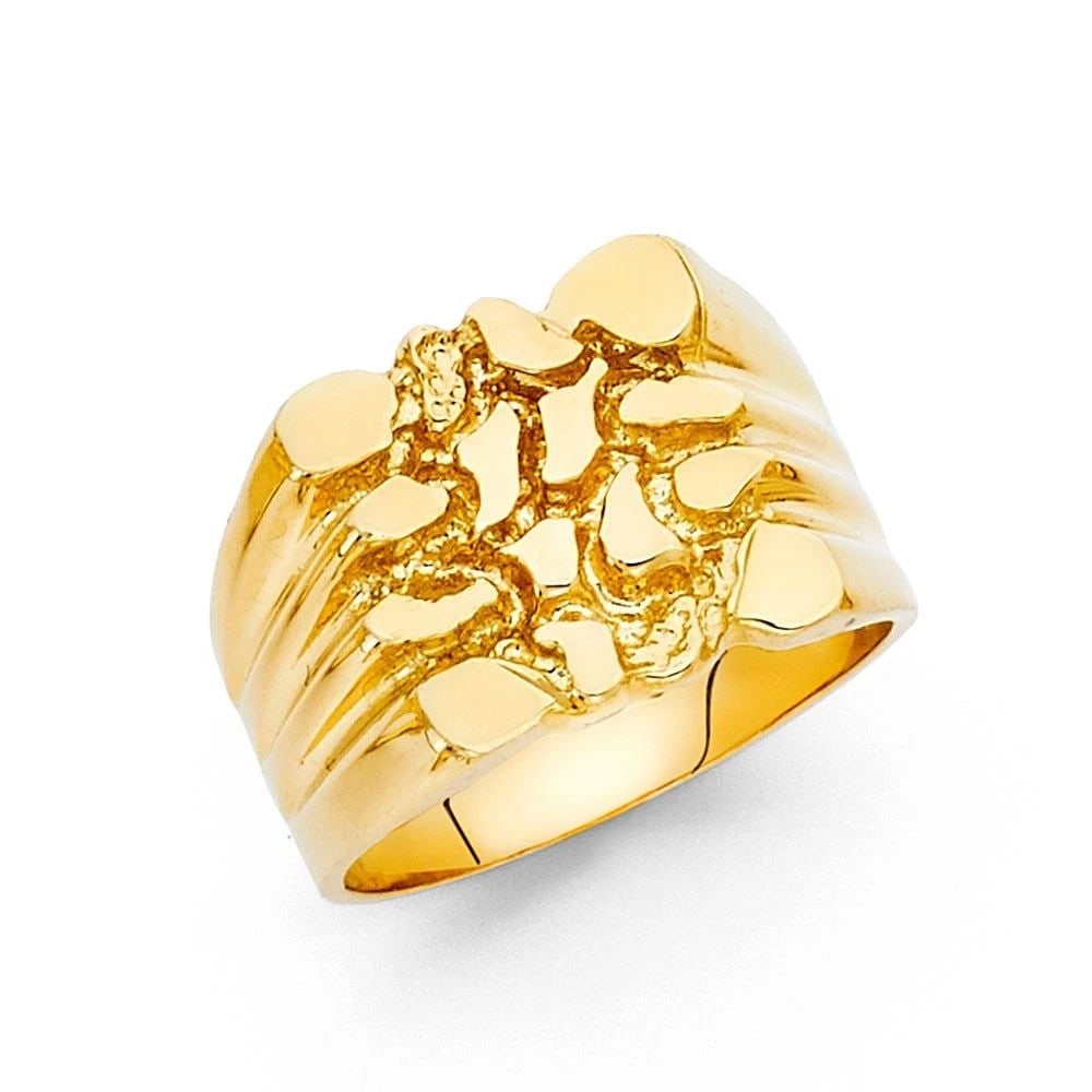 NEW 14K YELLOW GOLD NUGGET RING (1 of 2)