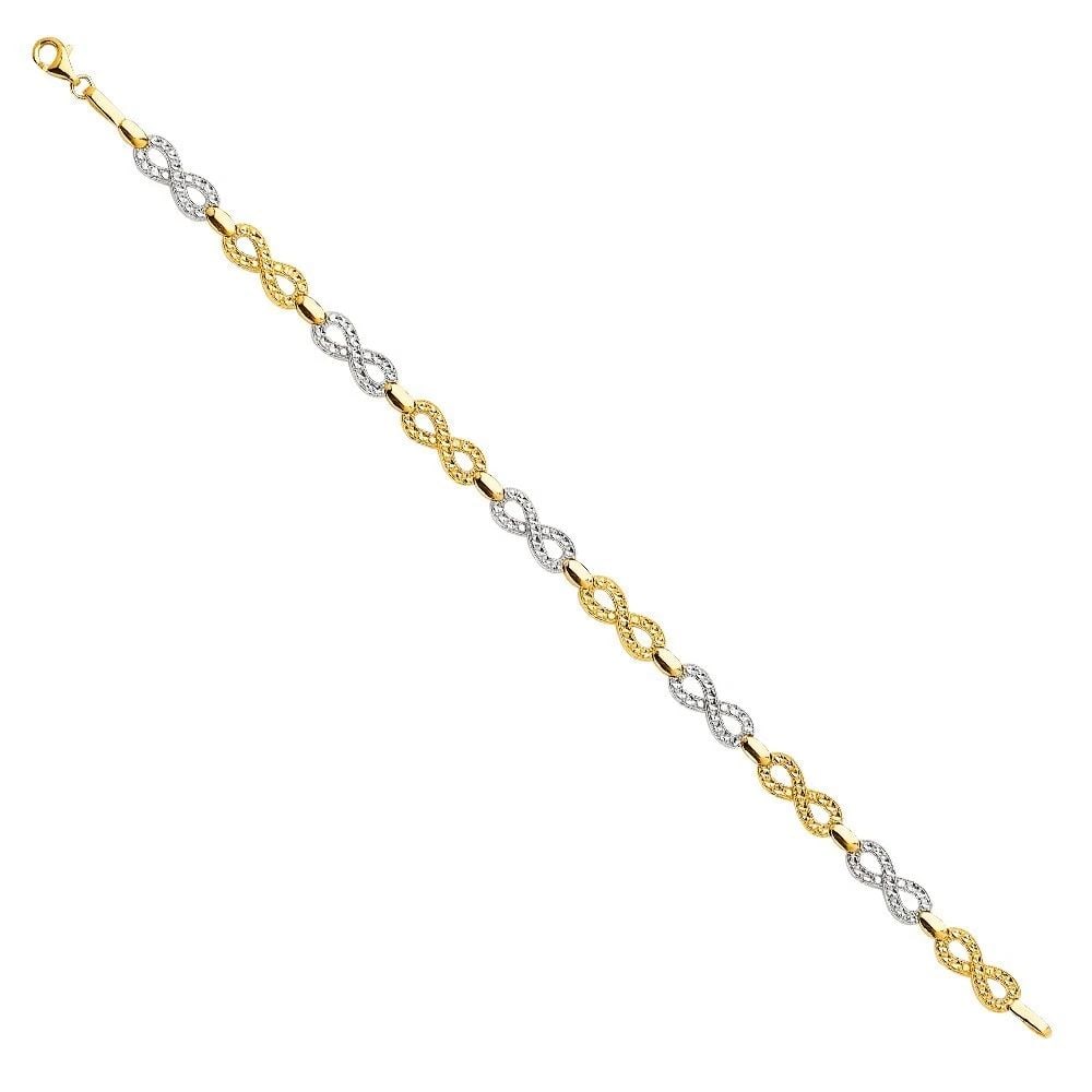 NEW 14K TWO TONE GOLD CRYSTAL DC BRACELET (1 of 2)