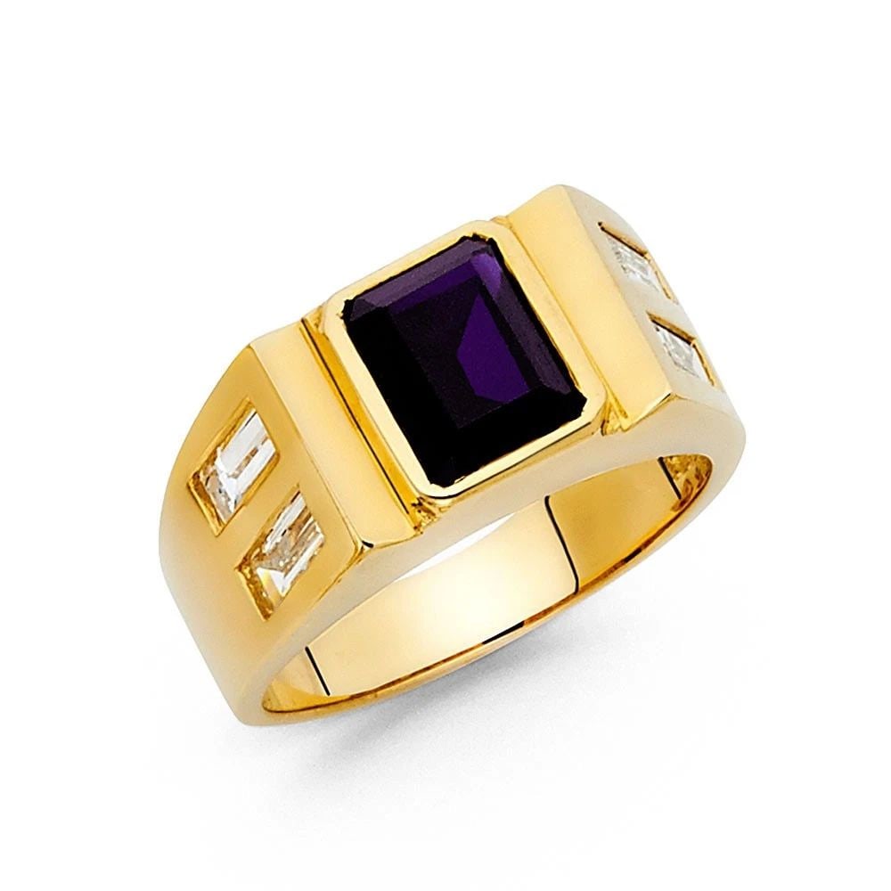 NEW 14K YELLOW GOLD MEN'S RING - SIZE 10 (1 of 2)