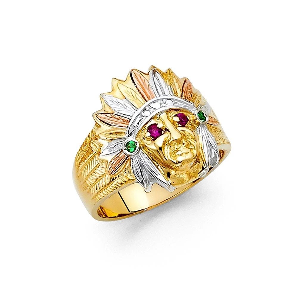 NEW 14K TRI COLOR GOLD MEN'S RING - SIZE 10: NEW 14K TRI COLOR GOLD MEN'S RING MEN'S RING NEW 14K TRI COLOR GOLD WIDTH : 18 mm WEIGHT : 8.1g