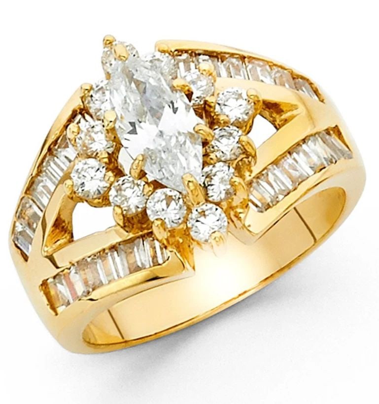 NEW 14K YELLOW GOLD ENGAGEMENT RING (1 of 2)