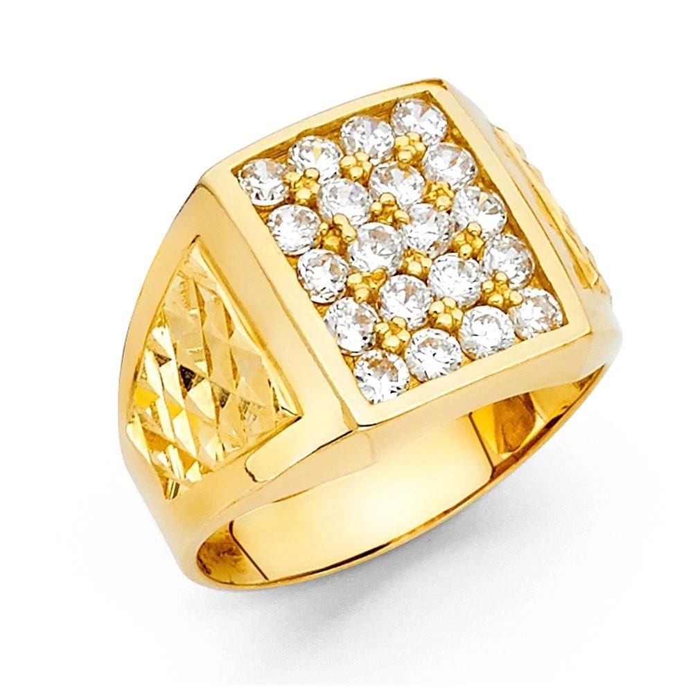 NEW 14K YELLOW GOLD MEN'S RING - SIZE 10 (1 of 2)