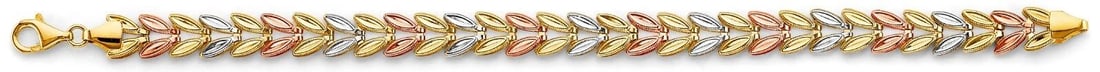 NEW 14K TRI COLOR GOLD DOUBLE FACE STAMPATO BRACELET (1 of 2)