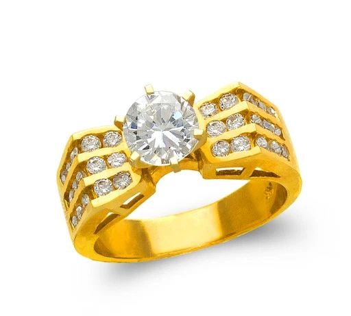 NEW 14K YELLOW GOLD LADIES FASHION SOLITAIRE RING: NEW 14K YELLOW GOLD LADIES FASHION SOLITAIRE RING LADIES FASHION SOLITAIRE RING NEW 14K YELLOW GOLD Apx. SIZE: 7mm Apx. WEIGHT: 8.0g