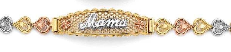 NEW 14K TRI COLOR GOLD MAMA ID BRACELET (1 of 2)