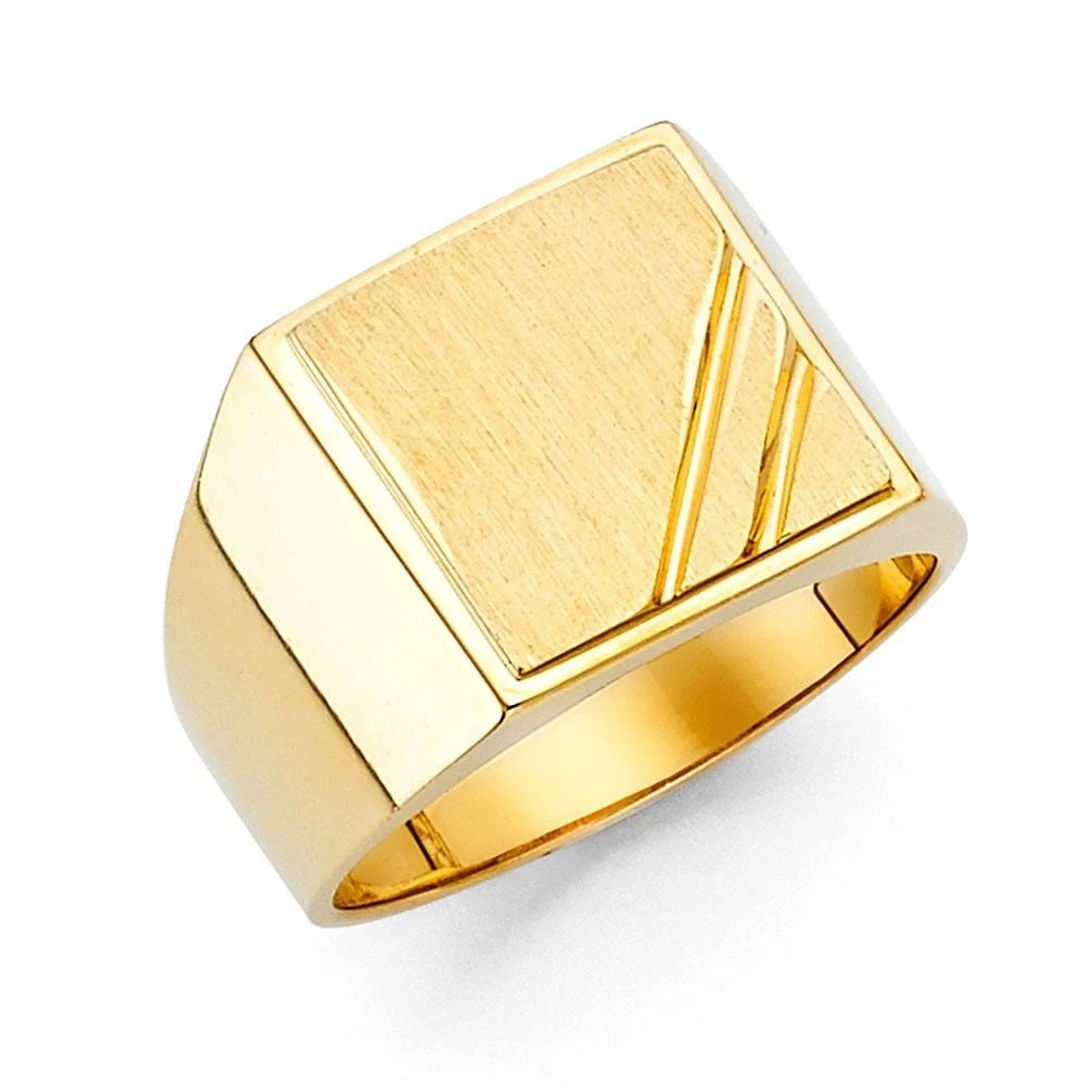 NEW 14K YELLOW GOLD MEN'S SIGNET RING - SIZE 10 (1 of 2)