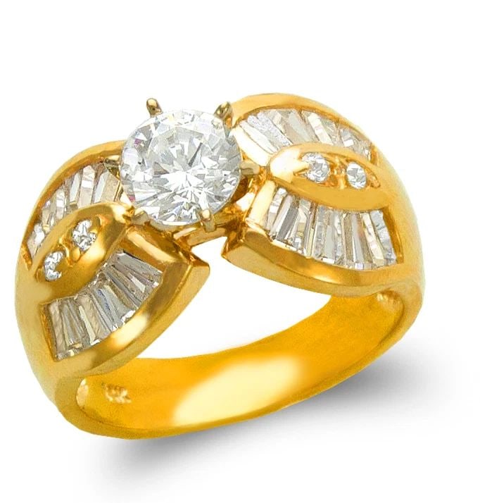 NEW 14K YELLOW GOLD LADIES FASHION SOLITAIRE RING (1 of 2)