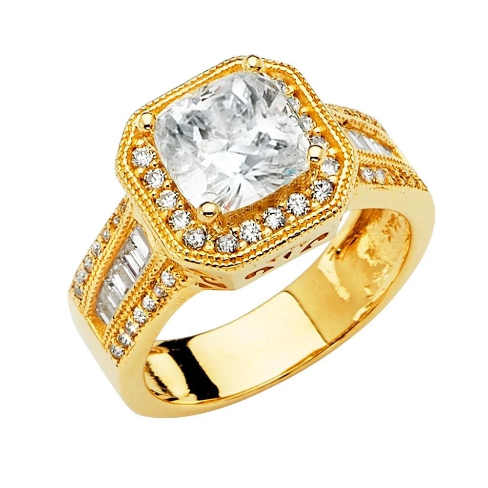 NEW 14K YELLOW GOLD ENGAGEMENT RING - SIZE 10 (1 of 2)