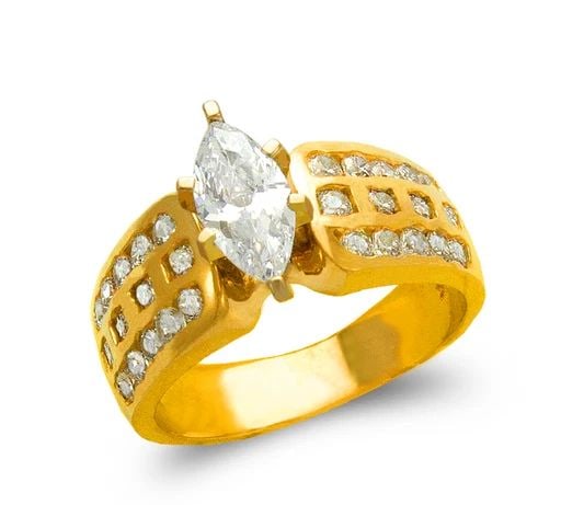 NEW 14K YELLOW GOLD LADIES FASHION SOLITAIRE RING: NEW 14K YELLOW GOLD LADIES FASHION SOLITAIRE RING LADIES FASHION SOLITAIRE RING NEW 14K YELLOW GOLD Apx. SIZE: 8mm Apx. WEIGHT: 7.5g