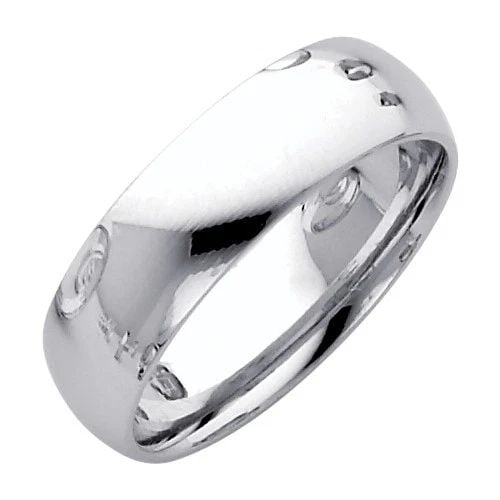 NEW 14K WHITE GOLD 6MM COMFORT FIT WEDDING BAND - SIZE 5-12: NEW 14K WHITE GOLD 6MM COMFORT FIT WEDDING BAND 6MM COMFORT FIT WEDDING BAND NEW 14K WHITE GOLD WIDTH: 6 mm AVERAGE Apx. WEIGHT: 4.9g