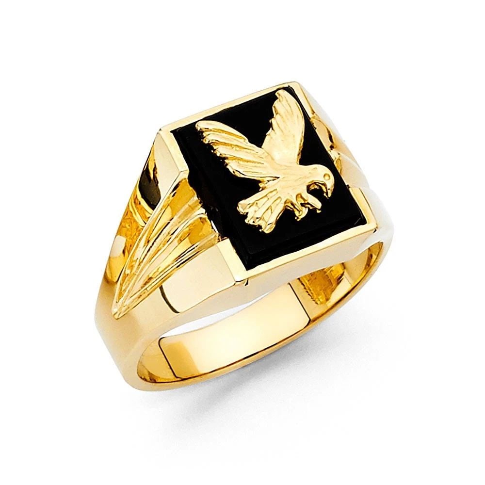 NEW 14K YELLOW GOLD ONYX MEN'S RING - SIZE 10: NEW 14K YELLOW GOLD ONYX MEN'S RING ONYX MEN'S RING NEW 14K YELLOW GOLD WIDTH : 13 mm WEIGHT : 7.5g