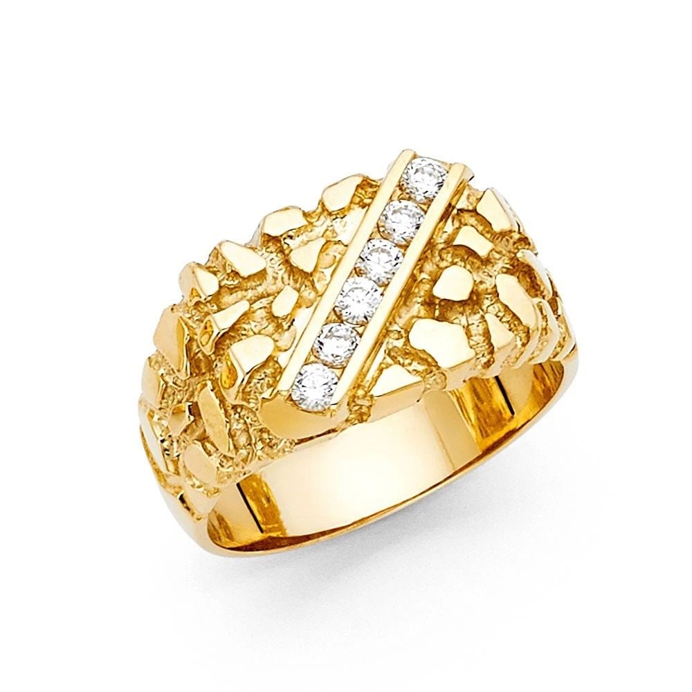 NEW 14K YELLOW GOLD NUGGET RING (1 of 2)