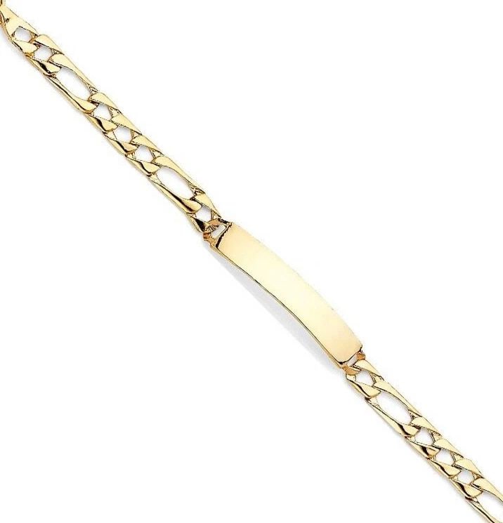 NEW 14K YELLOW GOLD LIGHT CURB LINK BABY ID BRACELET (1 of 2)