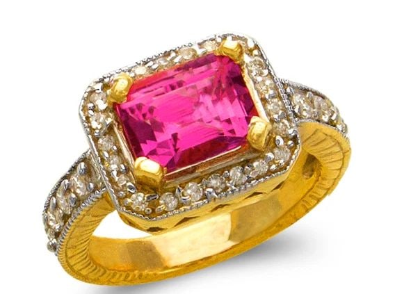 NEW 14K TWO TONE GOLD LADIES MYSTIC RING (1 of 2)