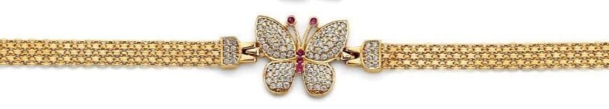 NEW 14K TWO TONE GOLD BUTTERFLY BRACELET (1 of 2)