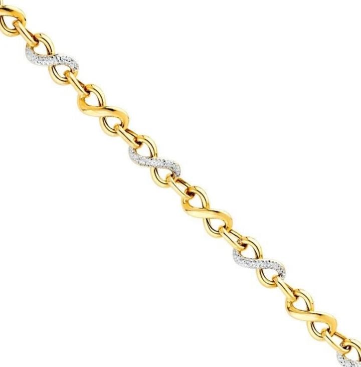 NEW 14K YELLOW GOLD INFINITY HOLLOW BRACELET (1 of 2)