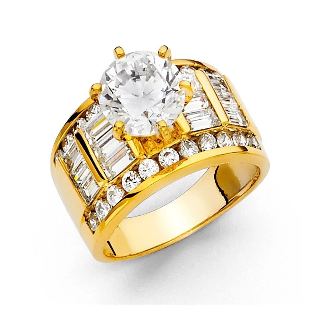 NEW 14K YELLOW GOLD ENGAGEMENT RING -SIZE 7: NEW 14K YELLOW GOLD ENGAGEMENT RING ENGAGEMENT RING NEW 14K YELLOW GOLD WIDTH : 10 mm WEIGHT : 7.2g