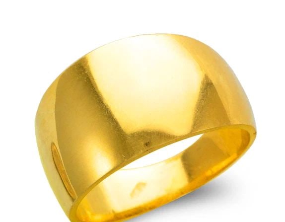 NEW 14K YELLOW GOLD LADIES CIGAR BAND RING (1 of 2)