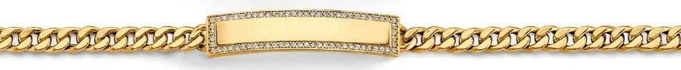 NEW 14K TWO TONE GOLD HOLLOW CURBID BRACELET (1 of 2)